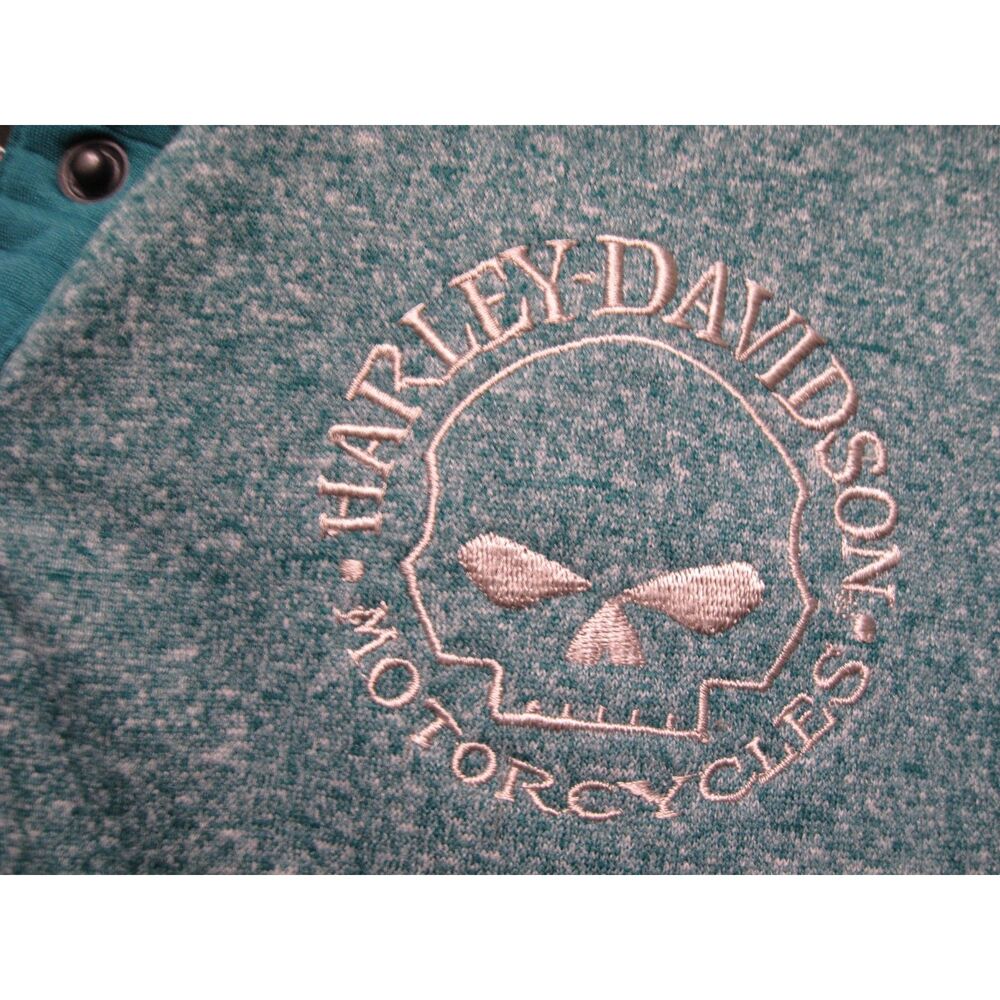 Harley-Davidson Dubois PA Jade Green Kangaroo Pocket Pullover TOP Womens Sz XXL - Picture 5 of 5
